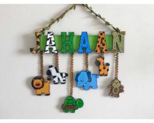 Animal Theme Kids Name plate