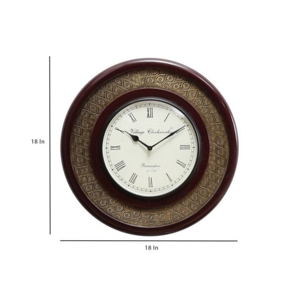 Antique Brown Wooden Clock For Interior Decor 004