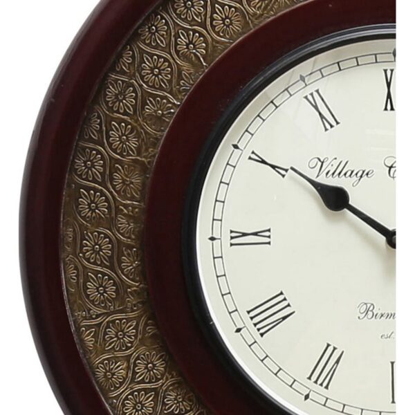 Antique Brown Wooden Clock For Interior Decor 005