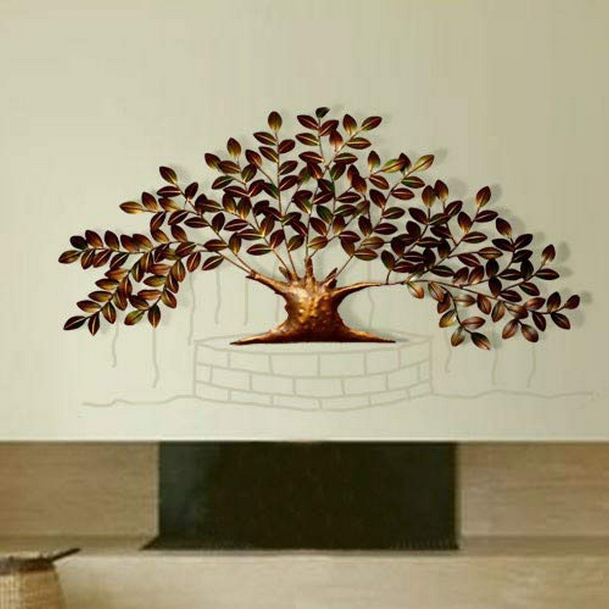 Handmade Iron Nano Tree Antique Decor for Wall  