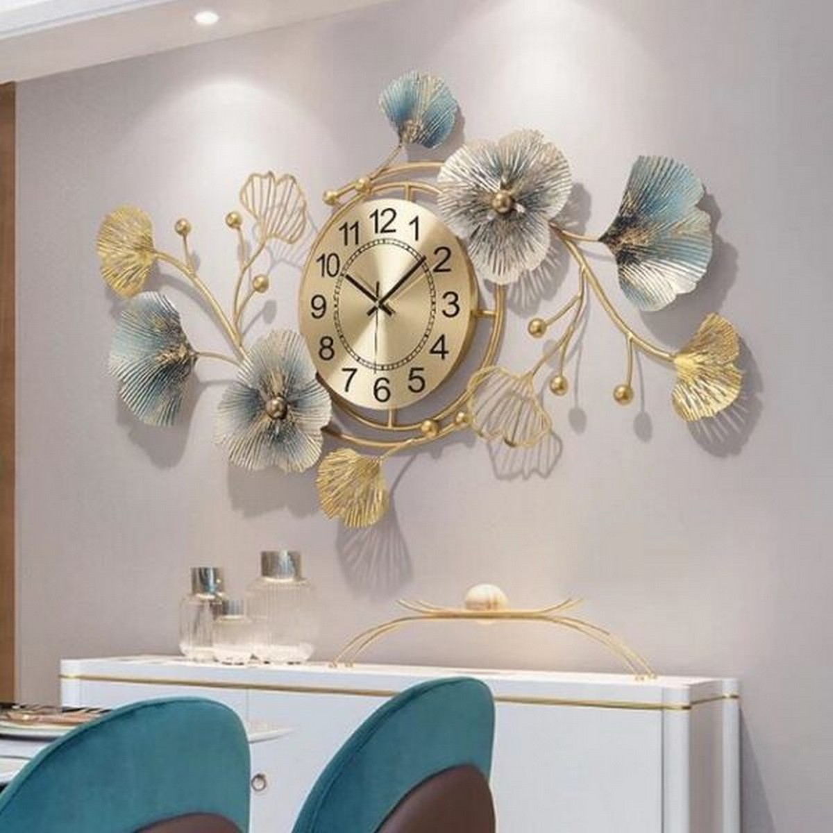 Antique Style Flowers Designed Wall Clock  