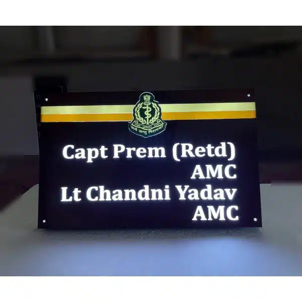 Army Acrylic LED Name Plate waterproof