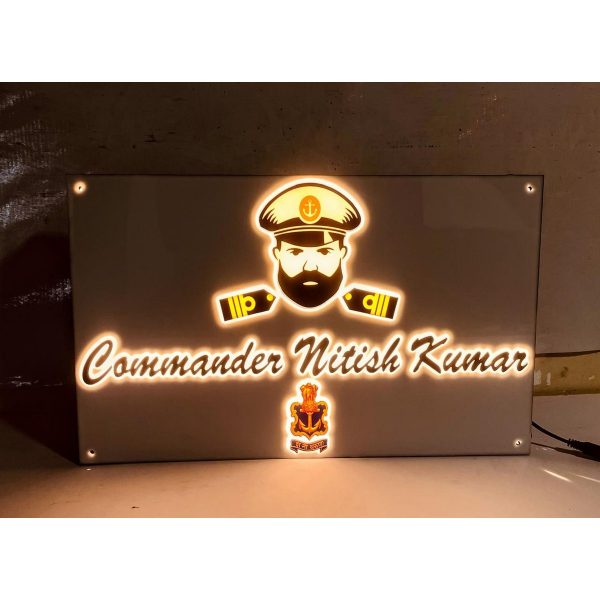 Army personalised led home name plate 3
