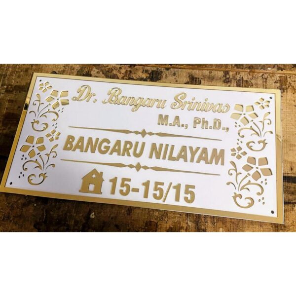 Astonishing Personalized Golden Acrylic Name Plate (Embossed Letters)1