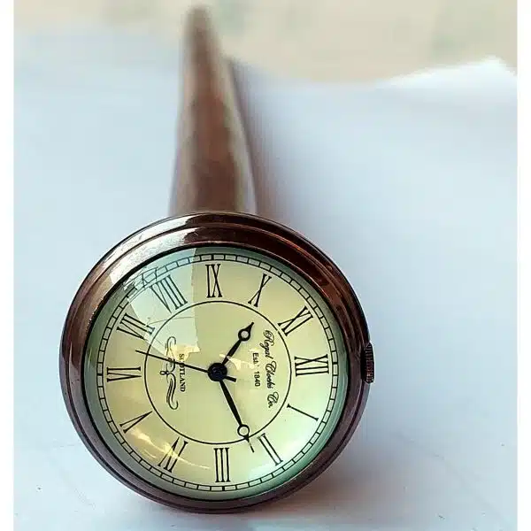 Authentic Looking Brass Wooden Material of Cane with Clock Online 1