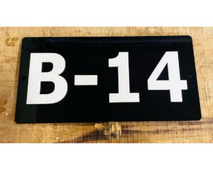 Beautiful Acrylic Door Number Plate Black and White