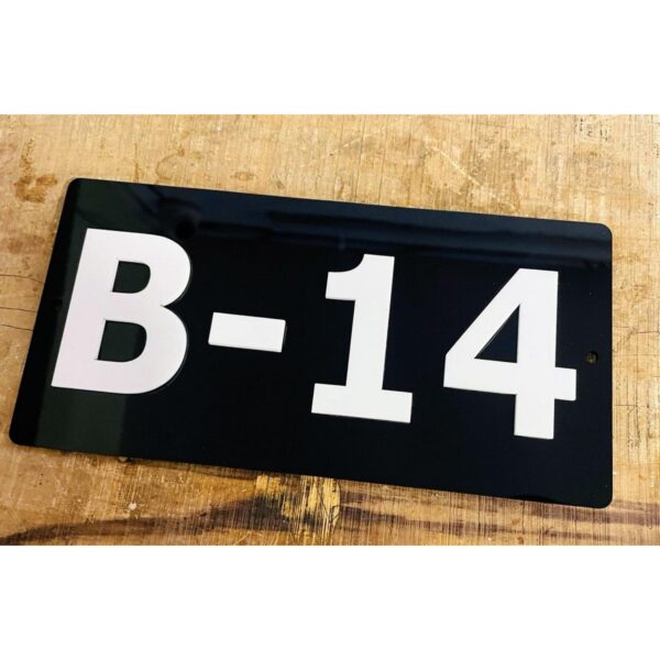 Beautiful Acrylic Door Number Plate Black and White2