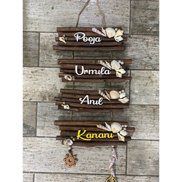 Beautiful And Customized Wooden Sticks Hanging Nameplate (1)