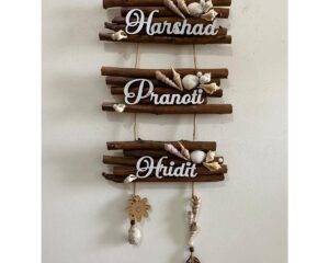 Beautiful And Customized Wooden Sticks Hanging Nameplate