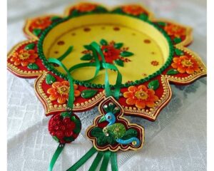 Beautiful Customized Peacock Rakhi For Your Brother And Bhabhi