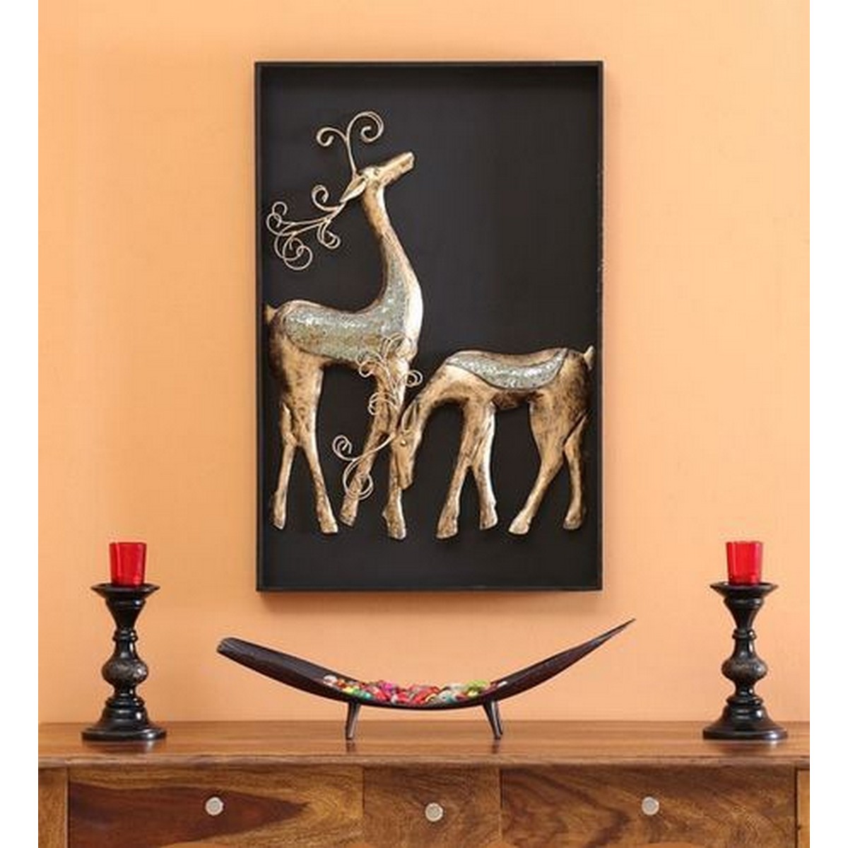 Elegant Looking Two Deer Frame for Wall Decoration  