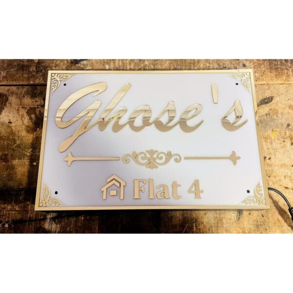 Beautiful Design Acrylic LED Home Name Plate 2