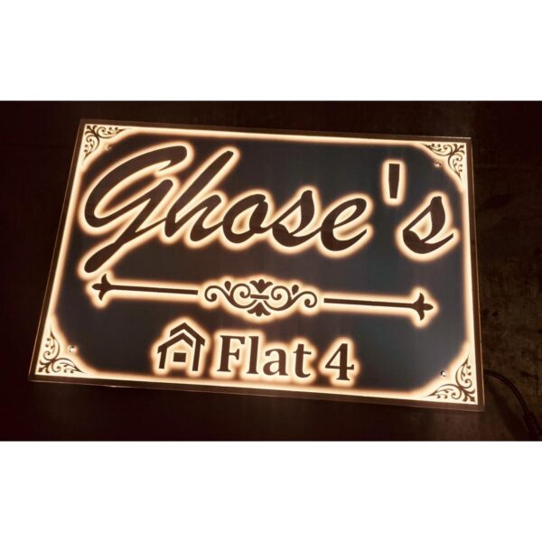 Beautiful Design Acrylic LED Home Name Plate 4