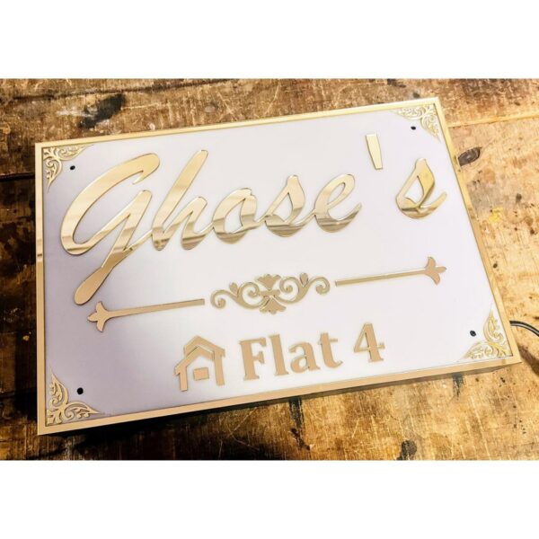 Beautiful Design Acrylic LED Home Name Plate 5