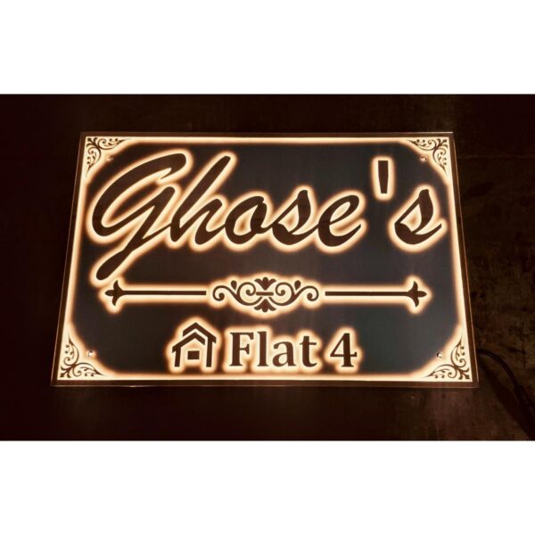 Beautiful Design Acrylic LED Home Name Plate