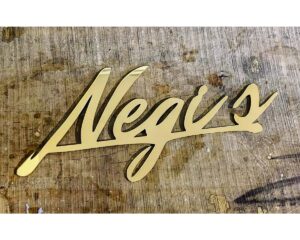 Beautiful Golden Acrylic Laser Cut Customized Name Sign