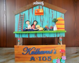 Beautiful Handcrafted Hut Shaped Nameplate (1)