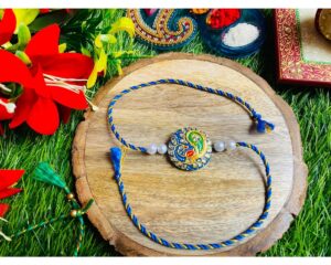 Beautiful Handpainted Rakhi For Your Brother Bhabhi