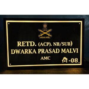 Beautiful Indian Army Customisable Acrylic LED Plate
