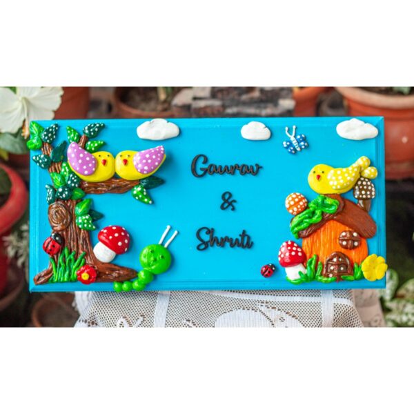 Beautiful Nature Themed Couple Nameplate 2