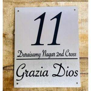 Beautiful Stainless Steel Engraved Home Name Plate