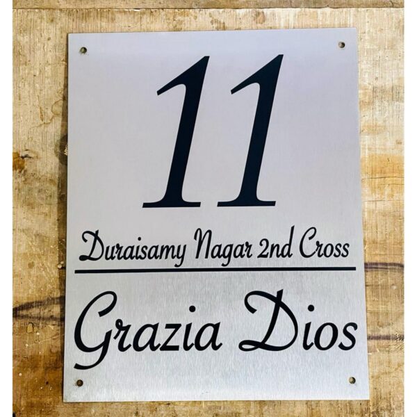 Beautiful Stainless Steel Engraved Home Name Plate
