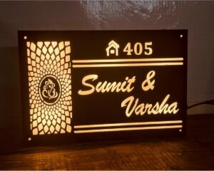 Beautiful Warm White LEDs Acrylic House Name Plate