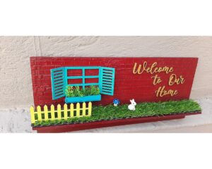 Beautiful Welcome to Our Home Wooden Nameplate1