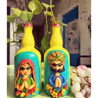Handmade Customized Couple Nameplate for Home Beautiful designer bottleart for home decoration