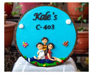 Beautiful family Nameplate on Round Wooden Log