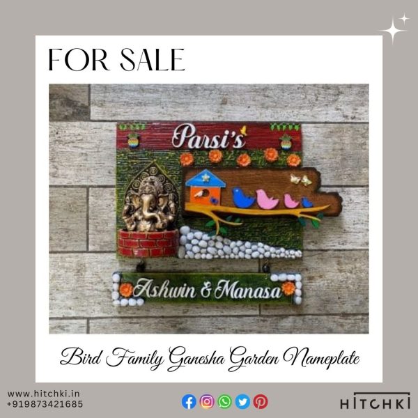Bird Ganesha Garden Nameplate