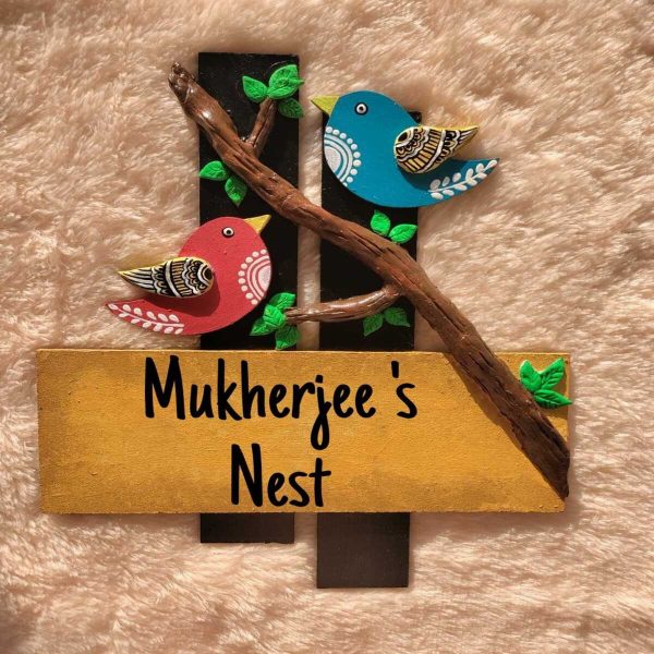 Bird cutout Nameplate made on MDF board 1