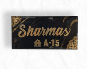 Black Golden Resin Name Plate 4