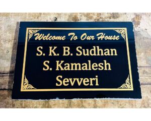 Black Granite Lazer Engraved Home Name Plate