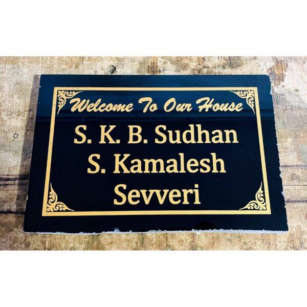 Black Granite Lazer Engraved Home Name Plate