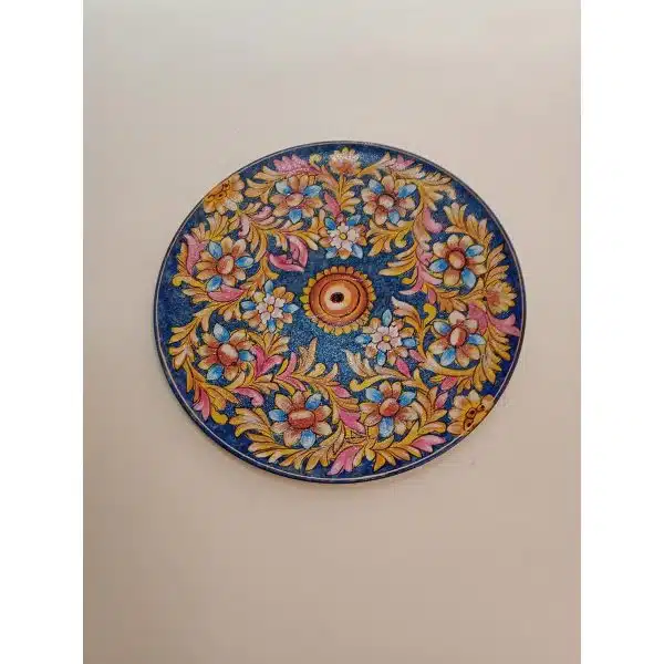 Blue With Multicolor Flower Plates 002
