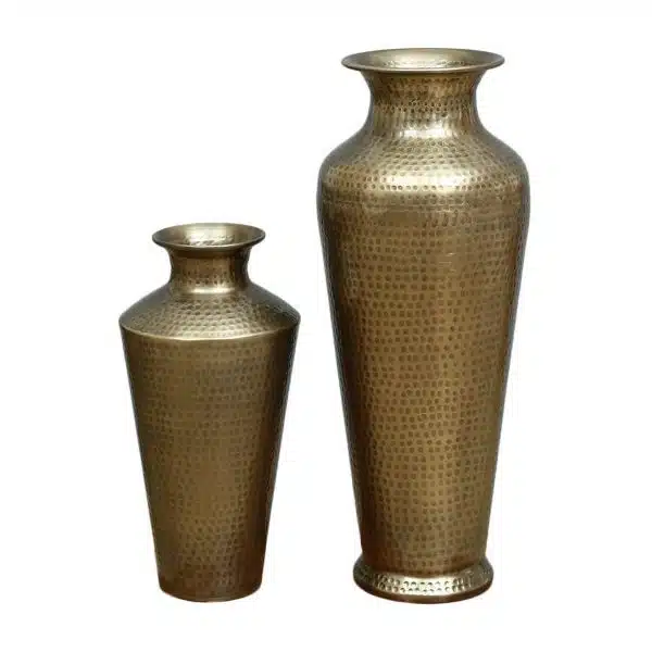 Brass Colour Metal Vase – Set of 2 000