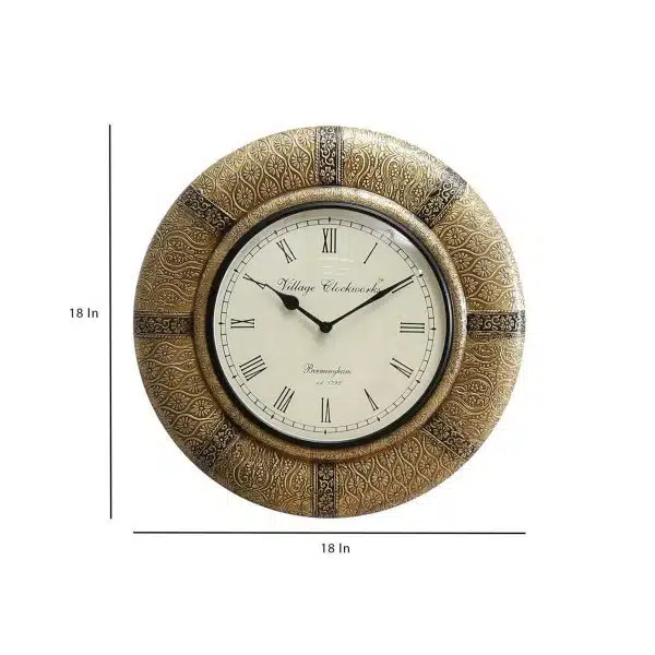 Brown Wooden Analog Vintage Wall Clock 003