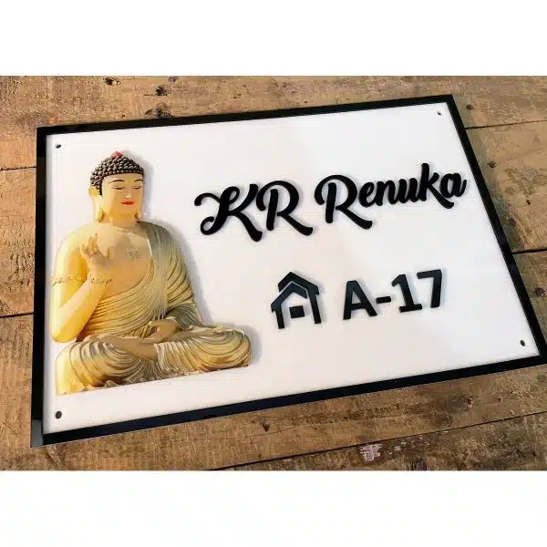 Buddha Design Acrylic Name Plate 2