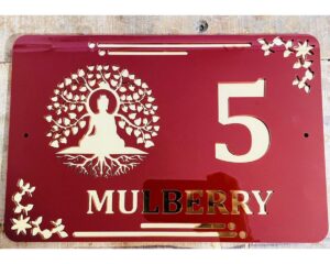 Buddha Design House Customizable Name Plate (Acrylic)