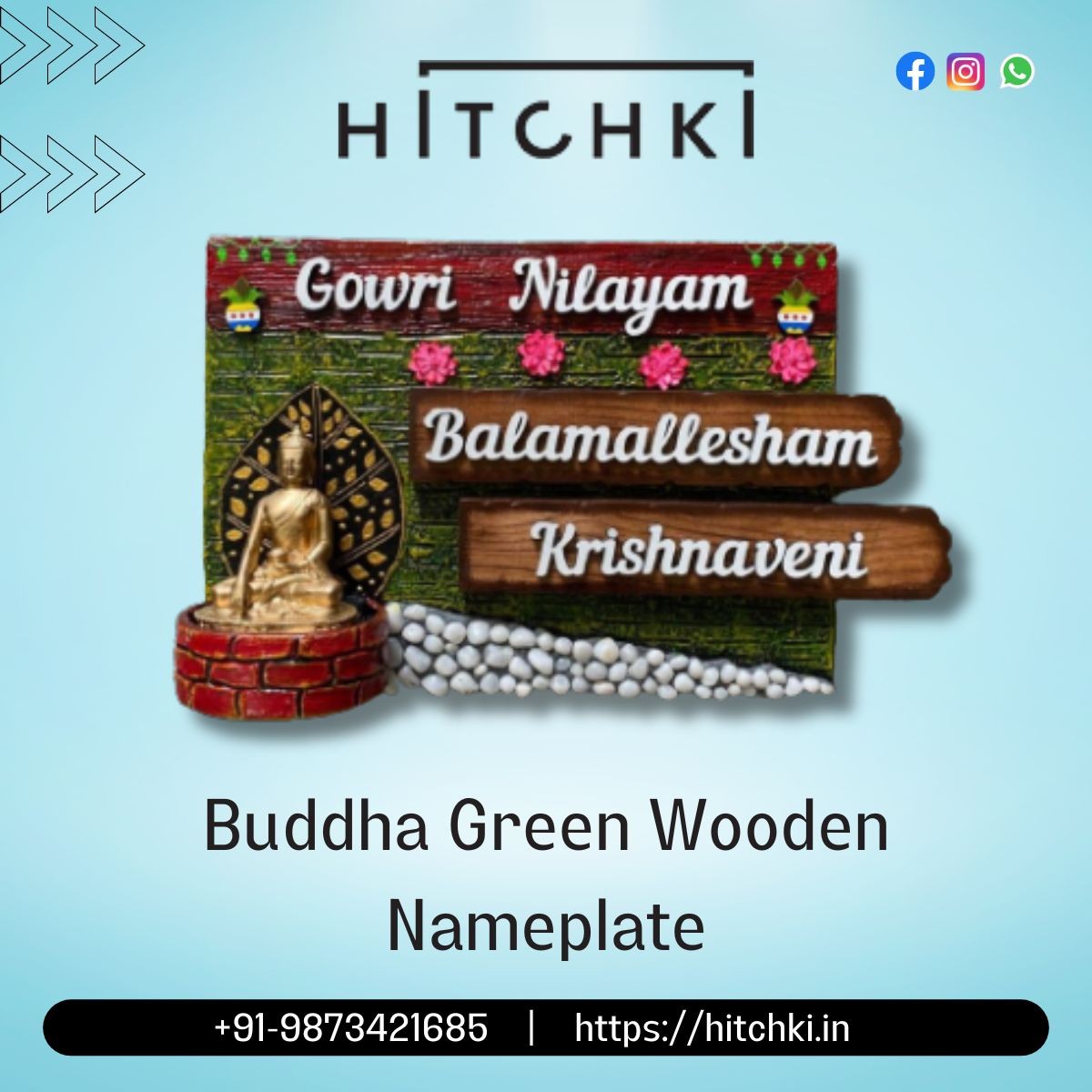 Buddha Wooden Nameplate Infusing Serenity Into Your Space