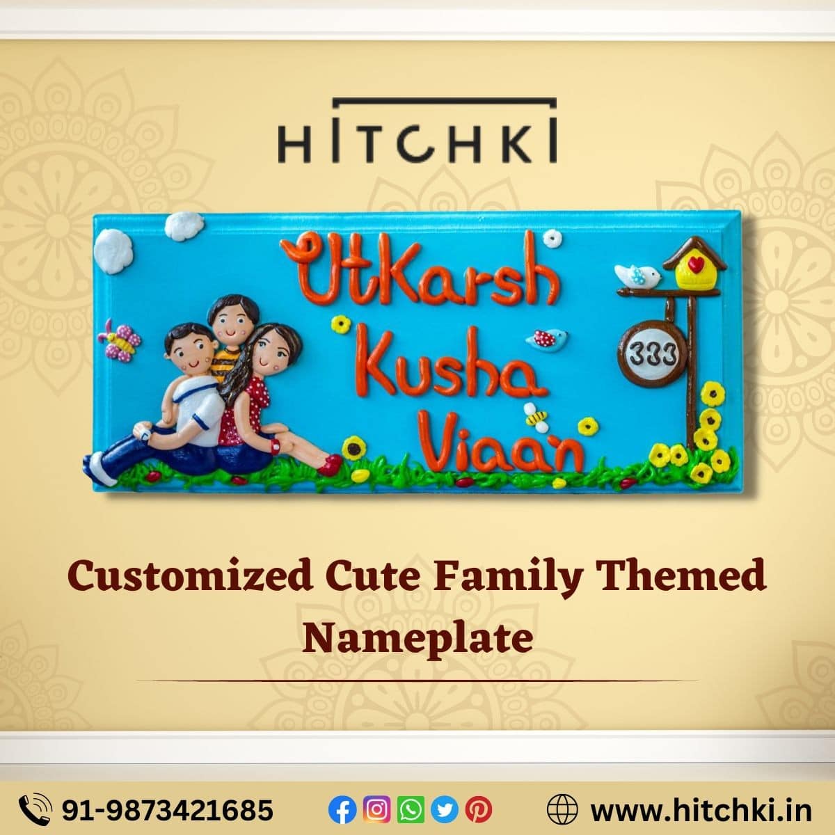 Buy A Customized Cute Family Themed Nameplate