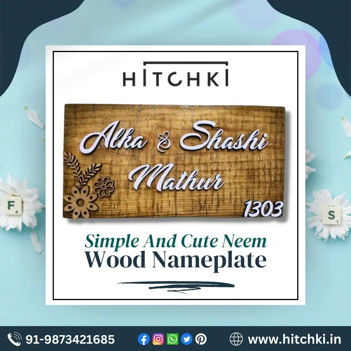 Buy Neem Wood Name Plate For Home Shop Today