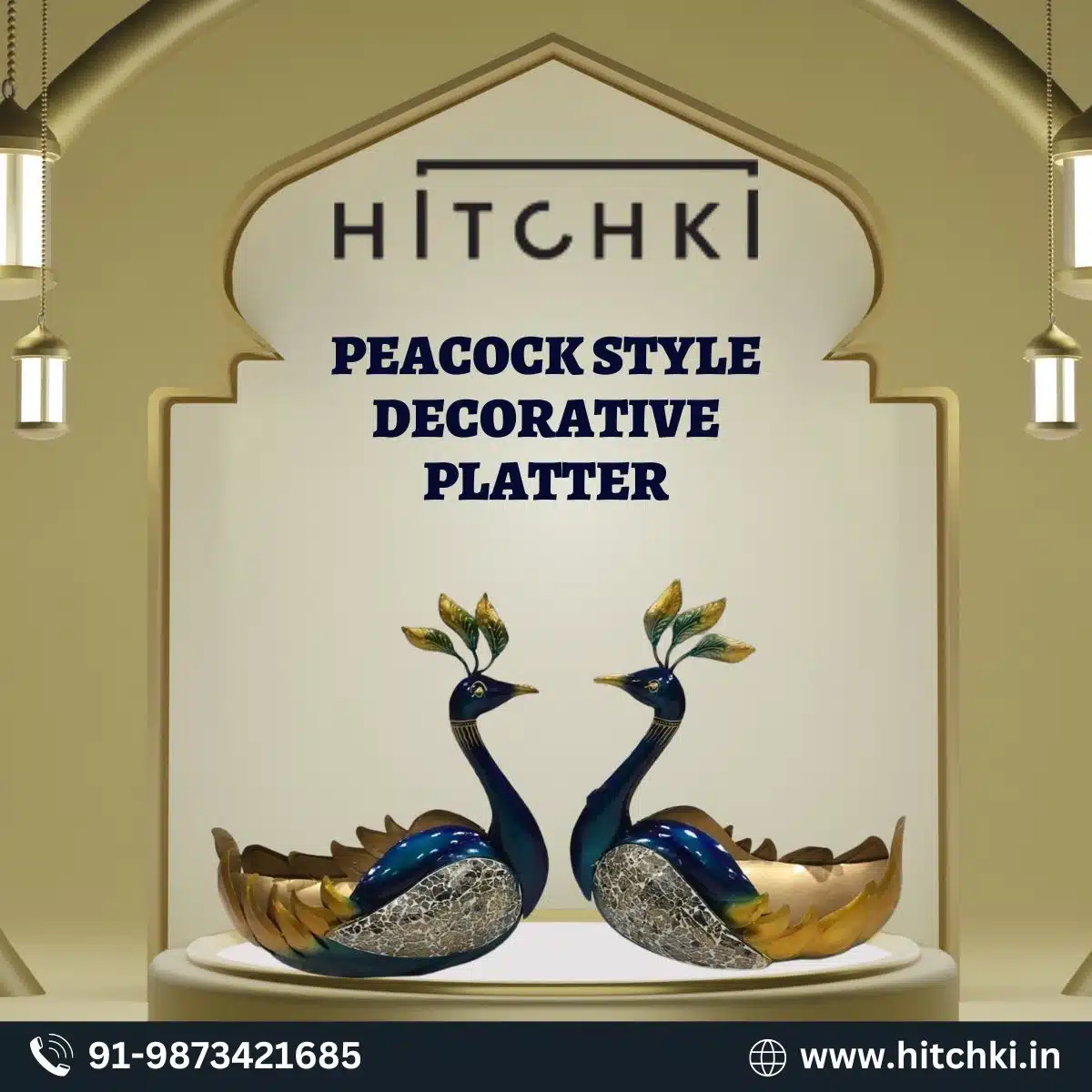 Buy Peacock Style Decorative Platter From Hitchki