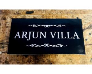 CNC Engraved Black Granite Wall Name Plate