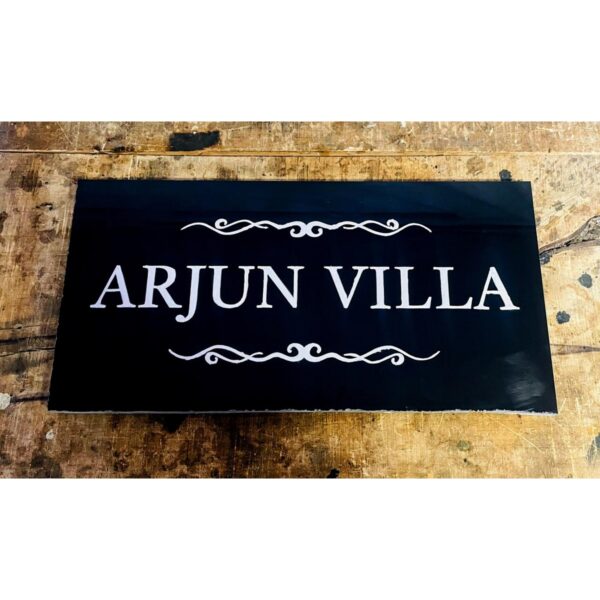 CNC Engraved Black Granite Wall Name Plate