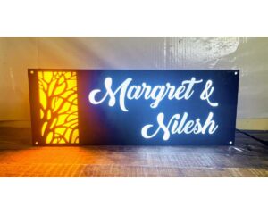 CNC Lazer Cut Acrylic Home LED Name Plate