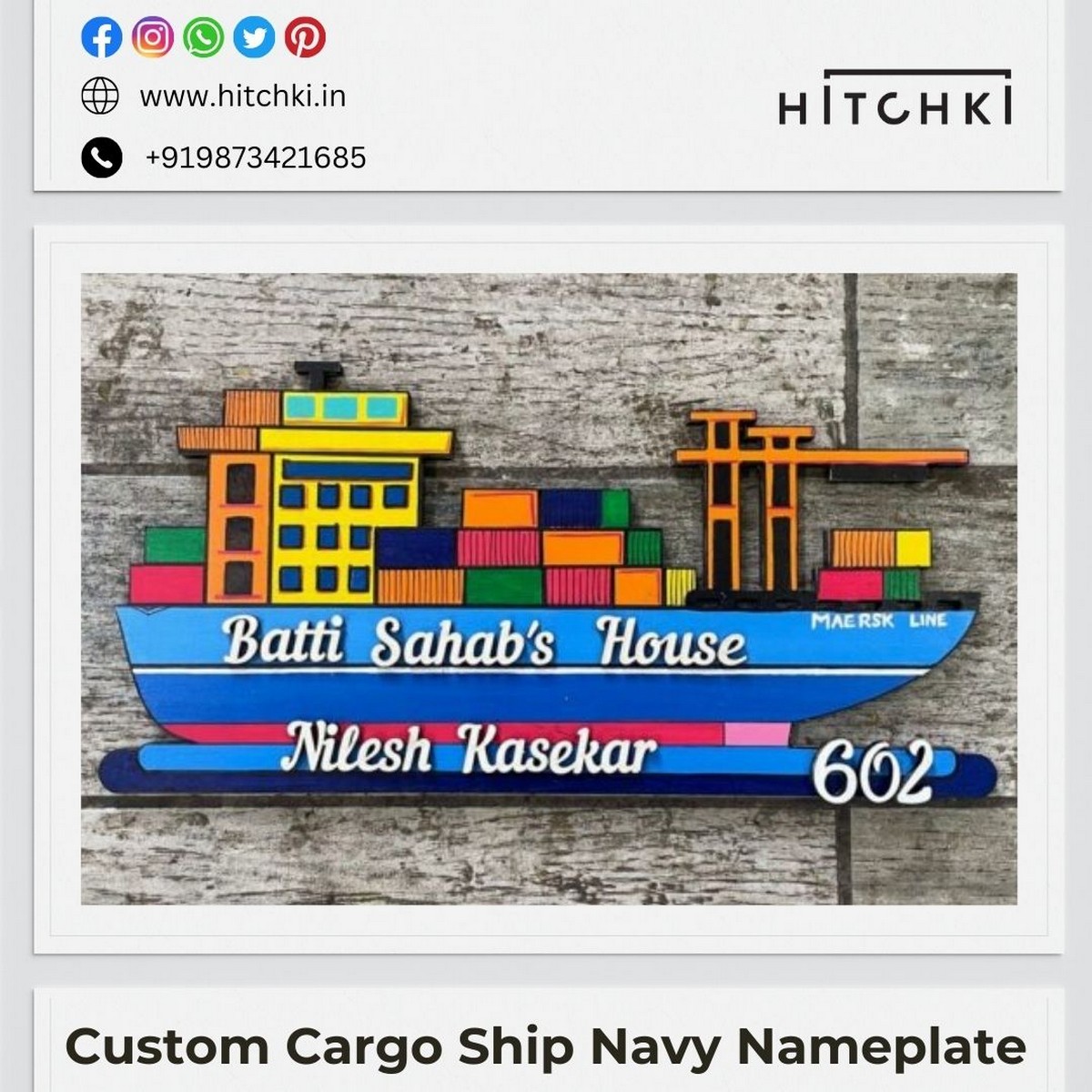 Cargo Ship Navy Nameplate