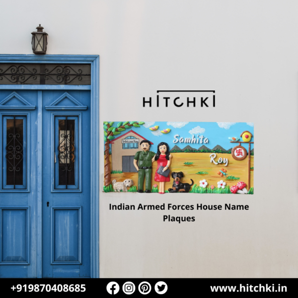 Celebrate Patriotism with Custom Indian Armed Forces House Name Plaques from Hitchki