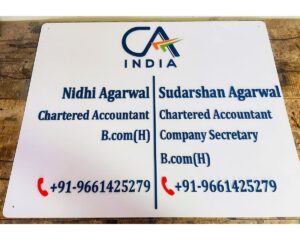 Chartered Accountant Acrylic Customizable Name Plate